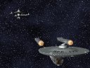 USS Enterprise leaving Space Station K-7