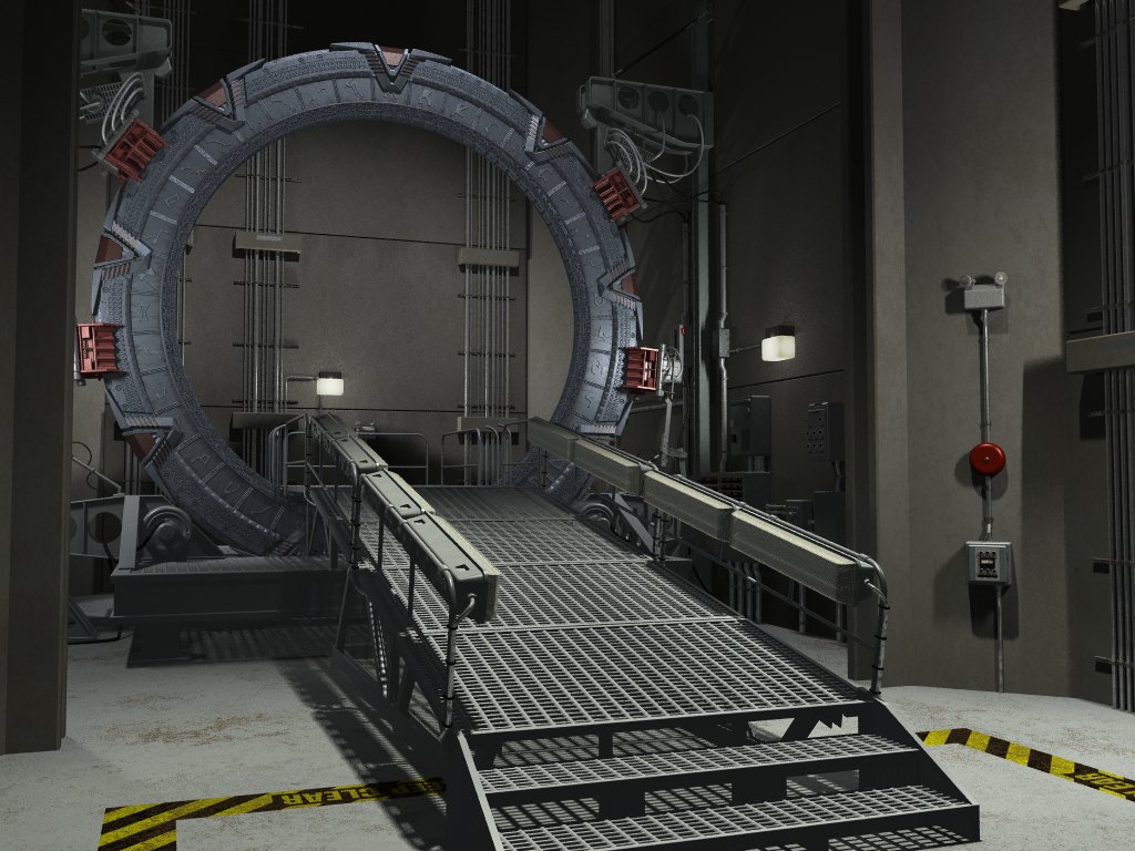 Computer 3D image of the gate room from Stargate SG-1 - click for larger image