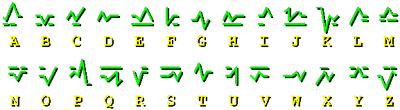[Printed Tenctonese alphabet]