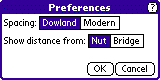 LuteFrets Preferences dialog